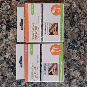 Lot of 2 indoor/ outdoor ROPE CAULK 6 strands 1/8" diameter x 5" long new in box